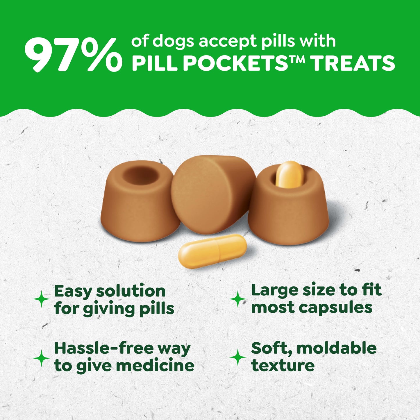 Pill Pockets for Dogs Chicken Flavor Large, Capsule Size Soft Dog Treats, 15.8 Oz, (60 Pk)